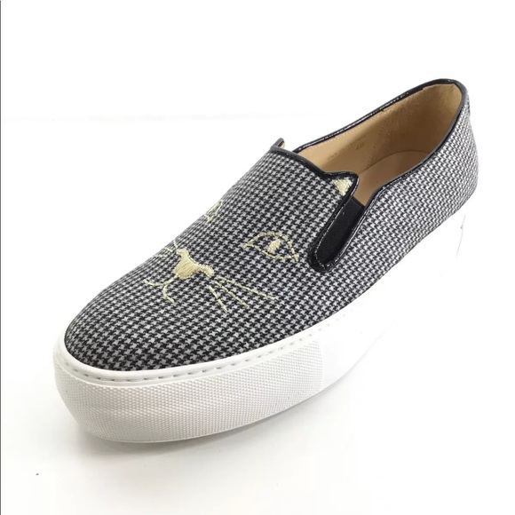 Charlotte Olympia Shoes - Charlotte Olympia Cool Cats canvas slip ons 40